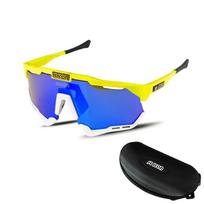 SCICON Italian cycling glasses, wind and sand protection goggles, road motorcycle sunglasses, boxed set Yellow-white frame/Blue f