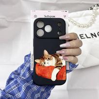 Cute Cartoon Sleep Cat Phone Case For iPhone 17 16 15 11 12 14 13 Pro Max Mini XS XR 7 Plus 16E Shockproof Silicone Cover Fundas iPhone 7