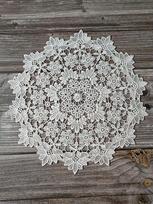 Luxury White Round Embroidered Tablecloth Coffee Coaster Cotton Napkin Lace Kitchen Placemat Wedding Decoration Round 25cm balta