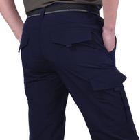 Summer Casual Waterproof Quick Dry Cargo Lightweight Army Military Long Trousers Men  Camping Overalls Tactical Breathable Trouser XXXL mėlyna