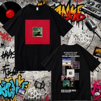 Rapper Kanye West My Beautiful Dark Twisted Fantasy Cover Tshirt Donda College Dropout Tshirt Mens Hip Hop Cotton Retro Top -... S įvairiaspalvis