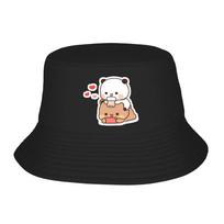 Bubu Yier Beer Cartoon Bucket Hats Summer Beach Vacation Getaway Headwear Merchandise FisherUnisex Cap Women Bob UV Protection One Size