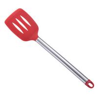 1Pc Stainless Steel+Silicone Cooking Utensil Kitchen Tools Turner Soup Spoon Strainer Pasta Server Egg Beater Spatula Food Tongs