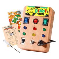 Children's Montessori LED light busy board simulation switch power board light button intelligence early education learning toys yellow