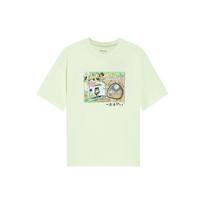 Li Ning X Disney Mickey Series SS22 Cartoon Print Letter Pattern Round Neck Short Sleeve T-Shirt Women Tops Light-Fresh-Green AHSS260-1 L