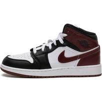Air Jordan 1 Mid SE GS Dark Pony Kids Sneakers White Black HF3193-102 36