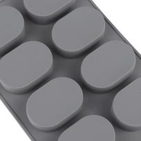 Silikoninės torto formos rankų muilo forma 8 skylučių ovalios formos želė formos muilo forma gray