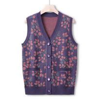 Mom Autumn Vest Knitted Sweater Grandma Wear Autumn Coat Sweater Cardigan In The Elderly Women's Clothing M
