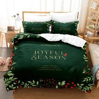 Christmas Duvet Cover Set 200x200 Green King Quilt Cover 3D Bedding Sets 3PCS 2PCS Single Double Bed Twin Full size Thin Fabric EU Sing 135x200cm&Duvet Cover