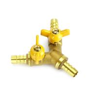 3/8  Hose Barb Ball Valve Y Shaped 3 Way Connector Barb Brass Fitting OD 11mm