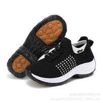 Women's Knit Platform Sneakers Slip-On Lace-Up Comfort Walking Shoes 35 balta