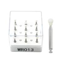 12Pcs Dental Polisher White Stone Flame Cone Round Shape Polishing Composites Porcelain Dentistry Tools