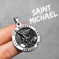 Arkangelas Šv. Mykolas Vyriški Karoliai Nerūdijančio Plieno Grandinėlė Su Pakabuku Galingas Amuletas Vintažiniai Šaunūs Moteriški Papuošalai Dovanos