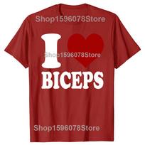Funny I Love Biceps Graphic 100 Cotton Tshirts Men Fashion Print Tshirt Loose Oversized Streetwear Hip Hop Unisex T Shirt S