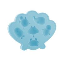 Ocean Animal Silicone Ice Cube Tray Food-Grade Flexible Mold for Seashell Turtle Whale Shapes Easy-Release Fun Ice Maker for Cocktails Home Bar B
