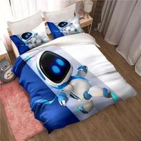 ASTRO BOT Cute Cartoon Bedding Set Duvet Cover Pillow Case Single Double King Size Adult Boys Bedroom 70x133cm 2pcs
