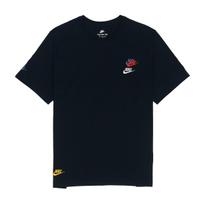 Nike Siuvinėtas Logotipas Sportinis Megztas Apvalios Kaklo Marškinėliai Vyriški Viršutiniai Drabužiai Juodi DJ1569-010 XL