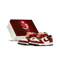 Nike Dunk Box, Wedding Shoes, Auspicious Dragon And Phoenix Slip Resistant Abrasion Resistant Low top Skateboard Shoes HF5441-104(Team2363-S-BOX) 36