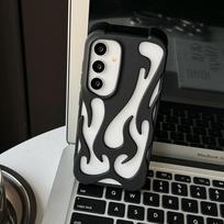 For Samsung Galaxy S2 S24 S23 Ultra A A4 A1 A16 A26 A26 A6 G Phone Case 3D Flame Hollow Out Matte Cover Protective Shell For A16