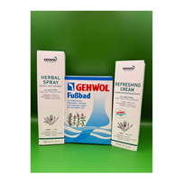 Gaivinantis pėdų priežiūros rinkinys - GEHWOL FUSSBAD 250g +GEHWOL REFRESHING CREAM 75ml + GEHWOL HERBAL SPRAY 150ml