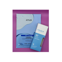 Apsaugins kremas nuo saulės FRUDIA SPF50+ ir lakštinė drėkinamoji veido kaukė ANUA