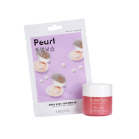 Rinkinys: Lūpų kaukė + raminanti ir drėkinanti lakštinė veido kaukė MISSHA AIRY FIT SHEET MASK + CARE:NEL BERRY LIP NIGHT