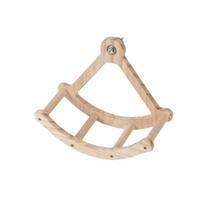 Wooden Rocking Bird Hammock Bite Resistant with Rotating Wheel Parrot Swing Pirate Ship Design Interactive Rocking