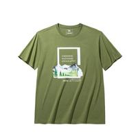 Anta X National Geographic Outdoor Series Comfortable Round Neck Printed Versatile Short Sleeve T-Shirt Men T-Shirts Dark-Green 152436105-3 S beige