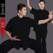 Liwu Tai Chi kostiumas - Vyriškas ir moteriškas pavasario/rudens kovos menų apranga, kinų stiliaus, vidutinio ir vyresnio amžiaus, medvilnės ir šilko mišinys. XL beige