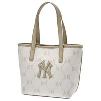 MLB Polyester Tote Handbag, Shoulder Bag Mini Women's Dark Cream Casual