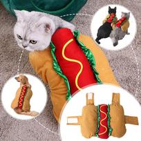 Halloween Pet Cosplay Dress Up Hot Dog Costume Dog And Party Transformation Dress Up XXS šviesiai ruda spalva