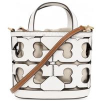 Tory Burch Cutout Logo Snap Closure Leather Tote Bag Women tote bags Cream-White 134667-122 Basic Set (Bag+Dust Bag)