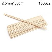 50/100 vnt Vienkartinės kepsninės BBQ bambuko iešmeliai Mėsa Maistas Mėsos kukuliai Mediniai pagaliukai 2.5mm*30cm