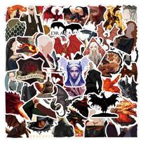 55-Piece House of the Dragon Sticker Set for Laptops, Suitcases, and More