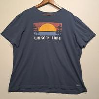 Life Is Good Mens Wake N Lake Crusher Tee T Shirt 2XL XXL Blue L