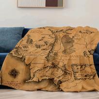 130cm×150cm Middle Earth Map l-Lords Of The R-Rings Fuzzy Blankets Movie Funny Throw Blankets for Home Hotel Sofa Bedspread 75x90cm