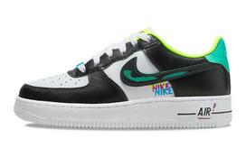 Nike Air Force 1 Grafiti Oda Atspari dilimui Žemi Vaikų Riedlenčių Batai Juodi Žali Paaugliams DX3349-100 36.5