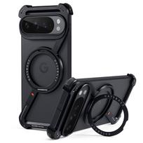 Oatsbasf Metal Frameless Phone Case for Google Pixel 10 Pro/10 Pro XL with Stand 360°Rotatable Magnetic Wireless Charging Cover Google Pixel 10 Pro XL juoda