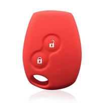Silicone Key Cover For Renault Kangoo Logan DACIA Duster Sandero Scenic Captur Twingo Modus Case For Nissan Almera Fob Keychain raudona