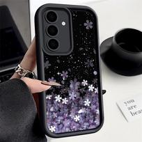 Cherry Blossom Silicone Case For Samsung Galaxy S25 Edge S26 S24 S23 Ultra S24 FE A57 A55 A15 A16 A17 A35 A25 A56 5G TPU Cover Samsung A57 gray