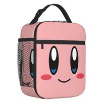 Custom Kirbys Cartoon Manga Insulated Lunch Bag for Work School Hot Lovely Leakproof Thermal Cooler Bento Box Unisex One Size pink