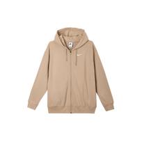 Nike Logo Print Solid Color Zip-Up Hoodie Women hoodies Beige DM6416-200 M