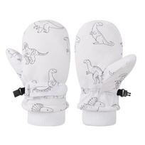 Splashproof Mittens Kids Gloves Windproof Children Winter Warm Snow Gloves Print Dinosaur Pattern Thicken Thermal Mitts M balta
