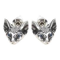 1 Pair Vintage Sphink for Cat Studs Earrings Hypoallergenic Punk Cats Earrings Gothic Cool Earrings Unisex Fashion Jewel 1