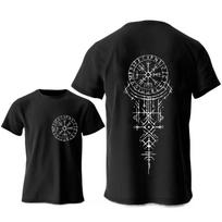 Viking Runic Compass T Shirt Funny Trip Tshirts Short Sleeve Tops Fashion Casual Harajuku Cotton Tshirt Men Women Brand Tshirt L