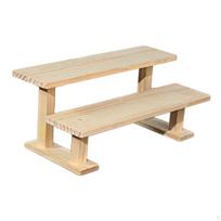 Figure Display Stand Countertop Tabletop Shelf Wooden Riser Perfume 2 Tier 20cm