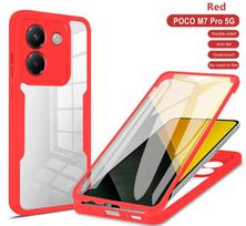 Skirta Poco M7 Pro 5G dėklas 360 laipsnių pilna apsauga Dangtelis Skirta Xiaomi Mi Poko Little M7 Pro M7Pro Skaidrus ekranas Su silikoniniu buferiu Funda For Poco M7 Pro 5G white