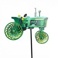 Metal Tractor Wind Spinner Outdoor Garden Stake Weather Resistant Farm Yard Decoration for Lawn Patio Pathway Ornament One Size