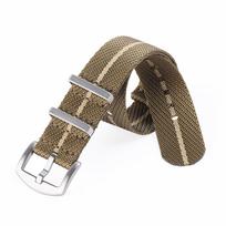 Ribbed Watch Strap 18mm 20mm 22mm Nylon Watch Straps for Military Sport Watch Band Braid Ballistic Fabric Watchband Accessories 20mm brown