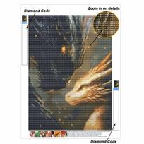 Dragon DIY Diamond Art Painting Kit with Shiny Resin Diamonds for Adults Relaxing Craft Wall Decor and Handmade Gift Idea Set Decor Round 20x30cm